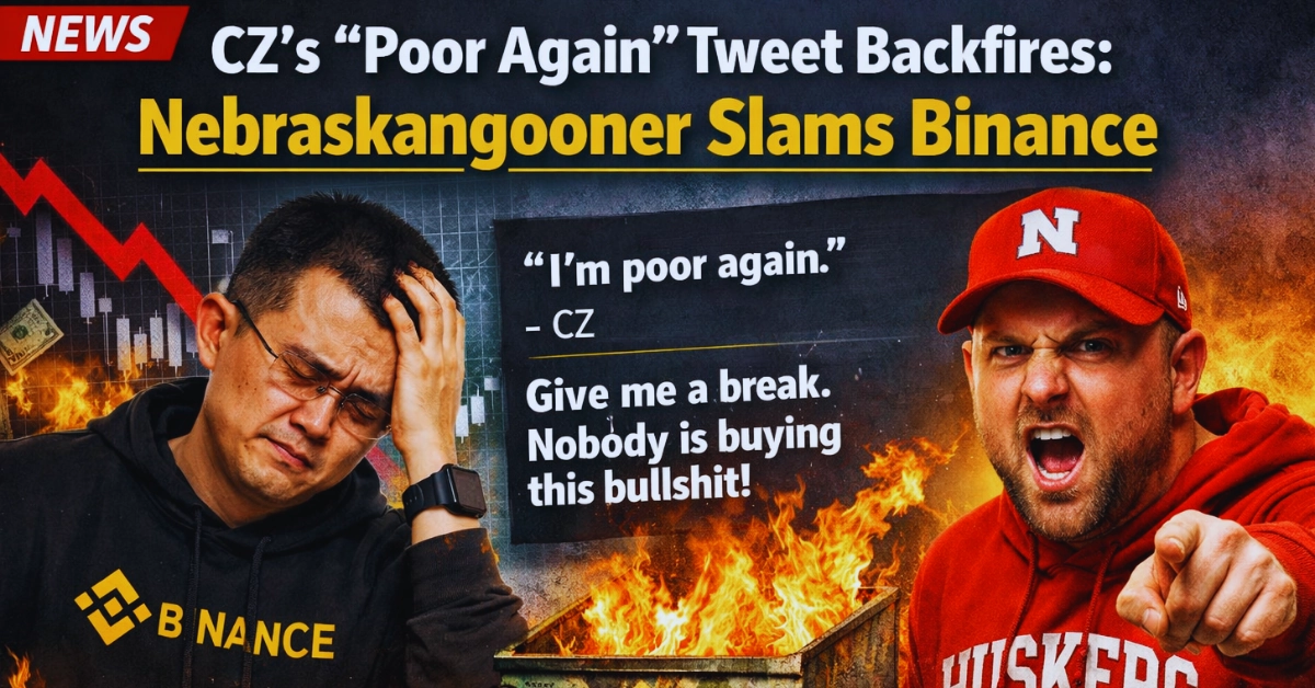 CZ's 'Poor Again' Tweet Backfires: Nebraskangooner Slams Binance