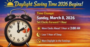 Daylight saving time 2026 begins soon. Here are the details about when the time changes and other important information
