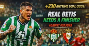 Ezequiel Avila has +230 anytime goal odds, and Real Betis needs a finisher against Osasuna