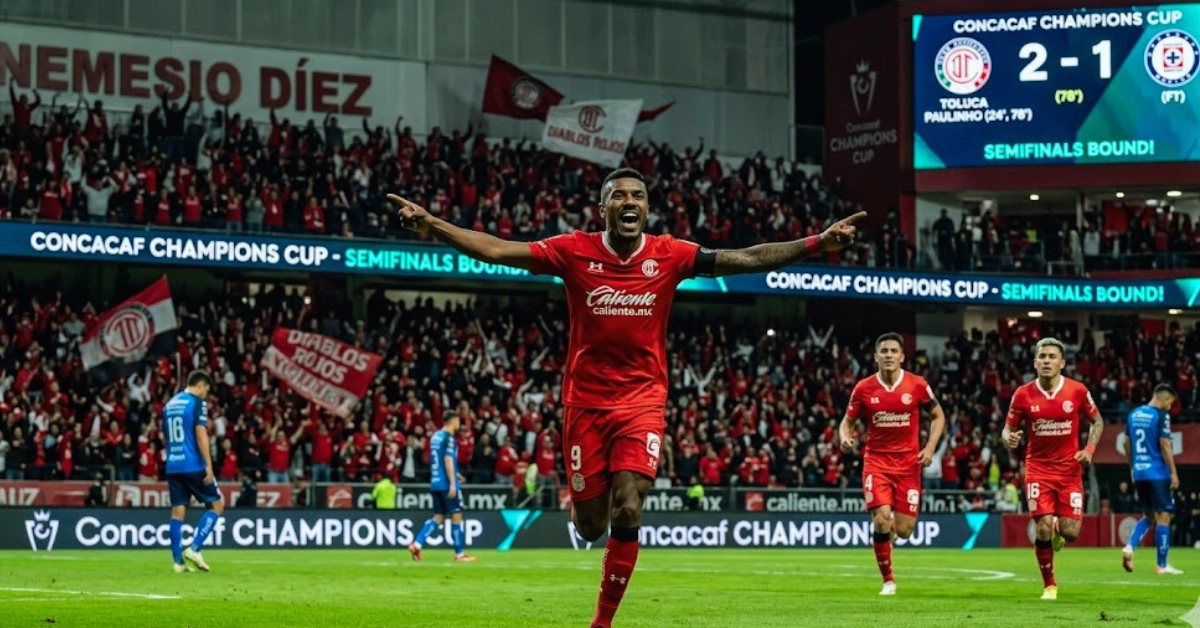 Paulinho's brace secures Toluca's place in the Champions Cup semifinals