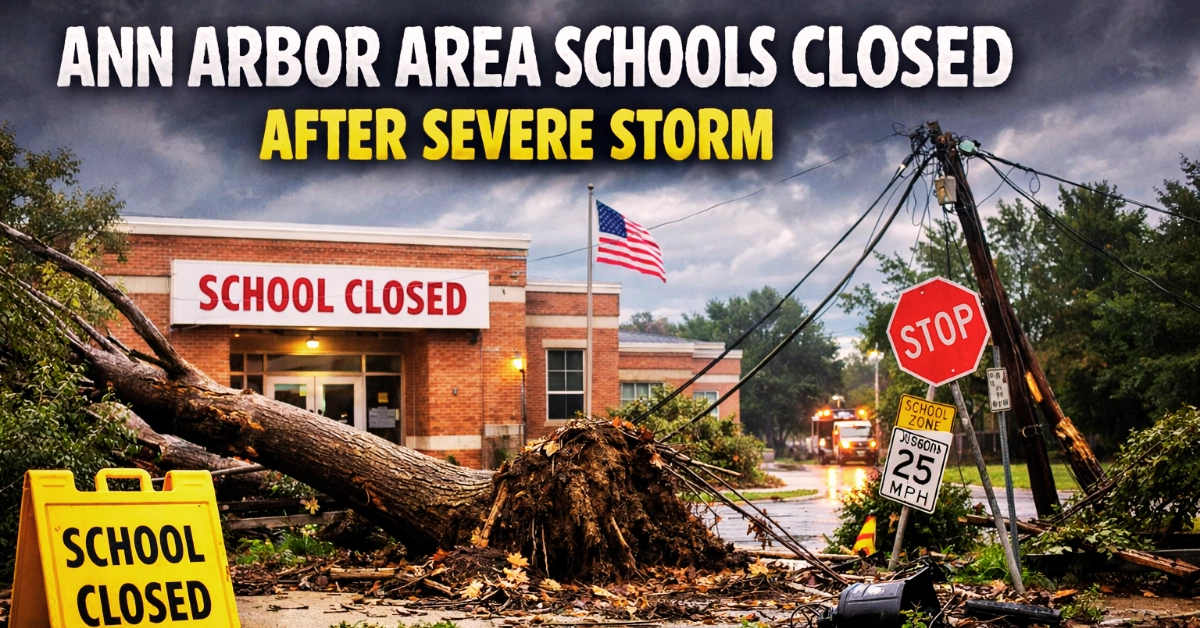 Some Ann Arbor-area schools closed after a storm swept through the region