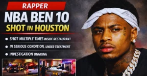 What's the latest on rapper NBA Ben 10, who was reportedly shot inside a Houston restaurant?