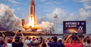Artemis II launch: people gather for a glimpse of historic NASA lunar expedition