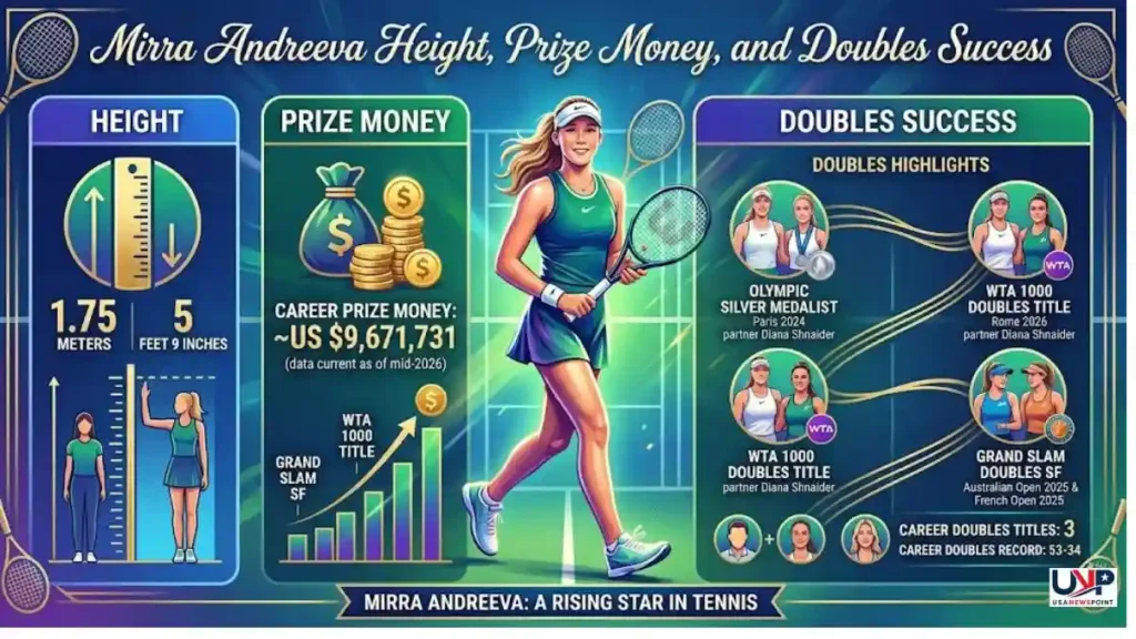 Mirra Andreeva Height, Prize Money, and Doubles Success