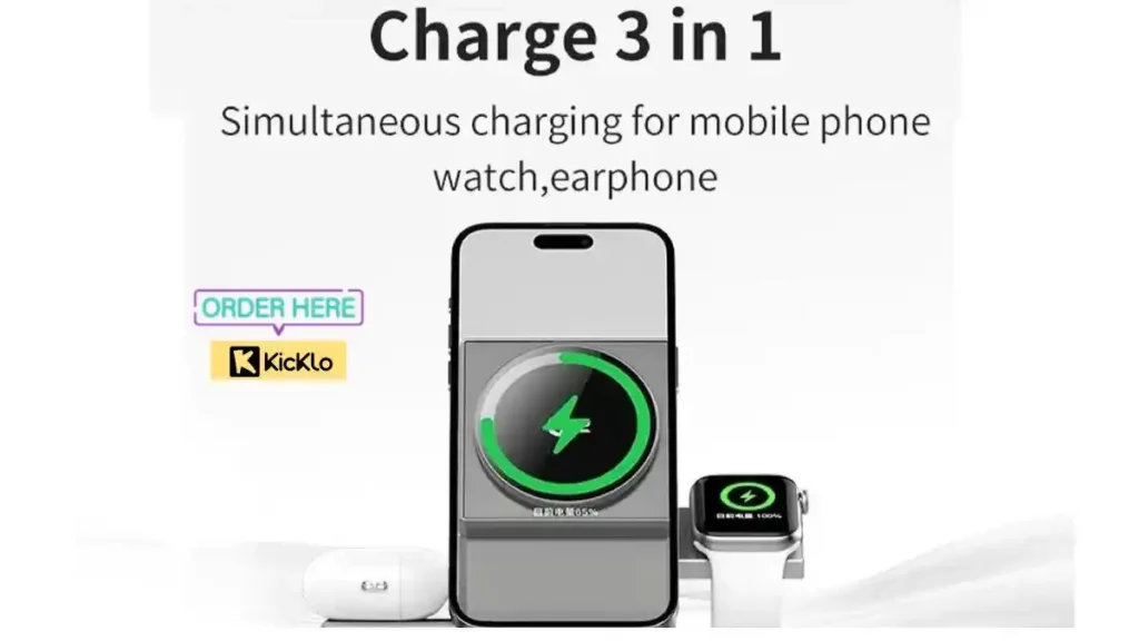 ⚡ Charge Smarter with the 3-in-1 Magnetic Wireless Fast Charger!